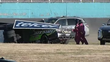 Absurd NASCAR incident as recovery vehicle rams crashed car